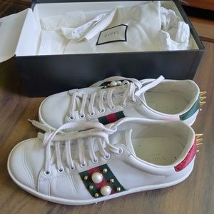 Gucci Women's Ace studded leather sneaker